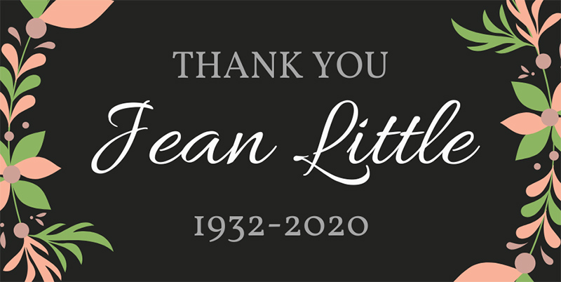 Thank You, Jean Little. 1932-2020.