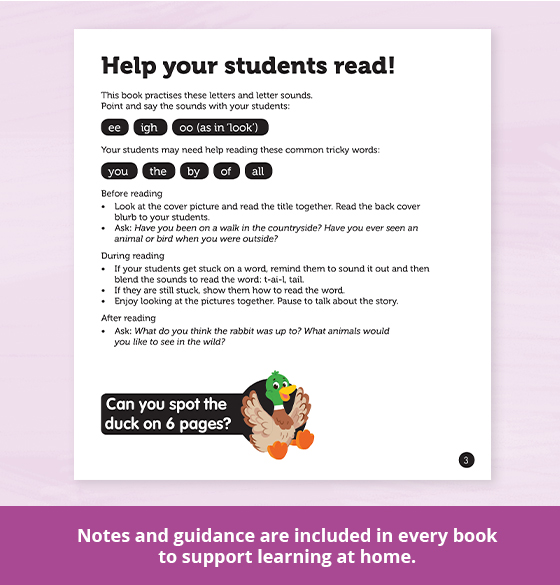 Notes and guidance are included in every book to support learning at home.